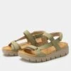 Henna Washed Khaki Sandal 1 Henna Washed Khaki Sandal -Alegria Shoes Sale HEN 6435 S1