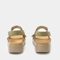 Henna Washed Khaki Sandal -Alegria Shoes Sale HEN 6435 S3