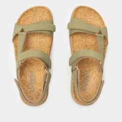 Henna Washed Khaki Sandal -Alegria Shoes Sale HEN 6435 S4