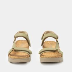Henna Washed Khaki Sandal -Alegria Shoes Sale HEN 6435 S5