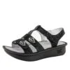 Kleo Black Leaf Sandal 2 Kleo Black Leaf Sandal -Alegria Shoes Sale KLE 676 S1 Left