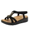 Roz Casual Black Sandal 2 Roz Casual Black Sandal -Alegria Shoes Sale ROZ 7431 S1