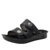 Violette Oiled Black Sandal 1 Violette Oiled Black Sandal -Alegria Shoes Sale VIO 7414 S1